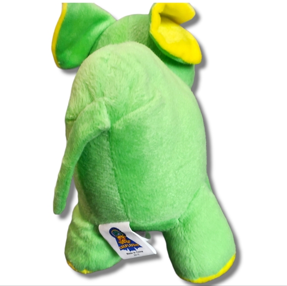 CalPlush Elephant Stuffed Animal Toy 2017 Zoo Kids Birthday Neon Green Yellow - Picture 6 of 12